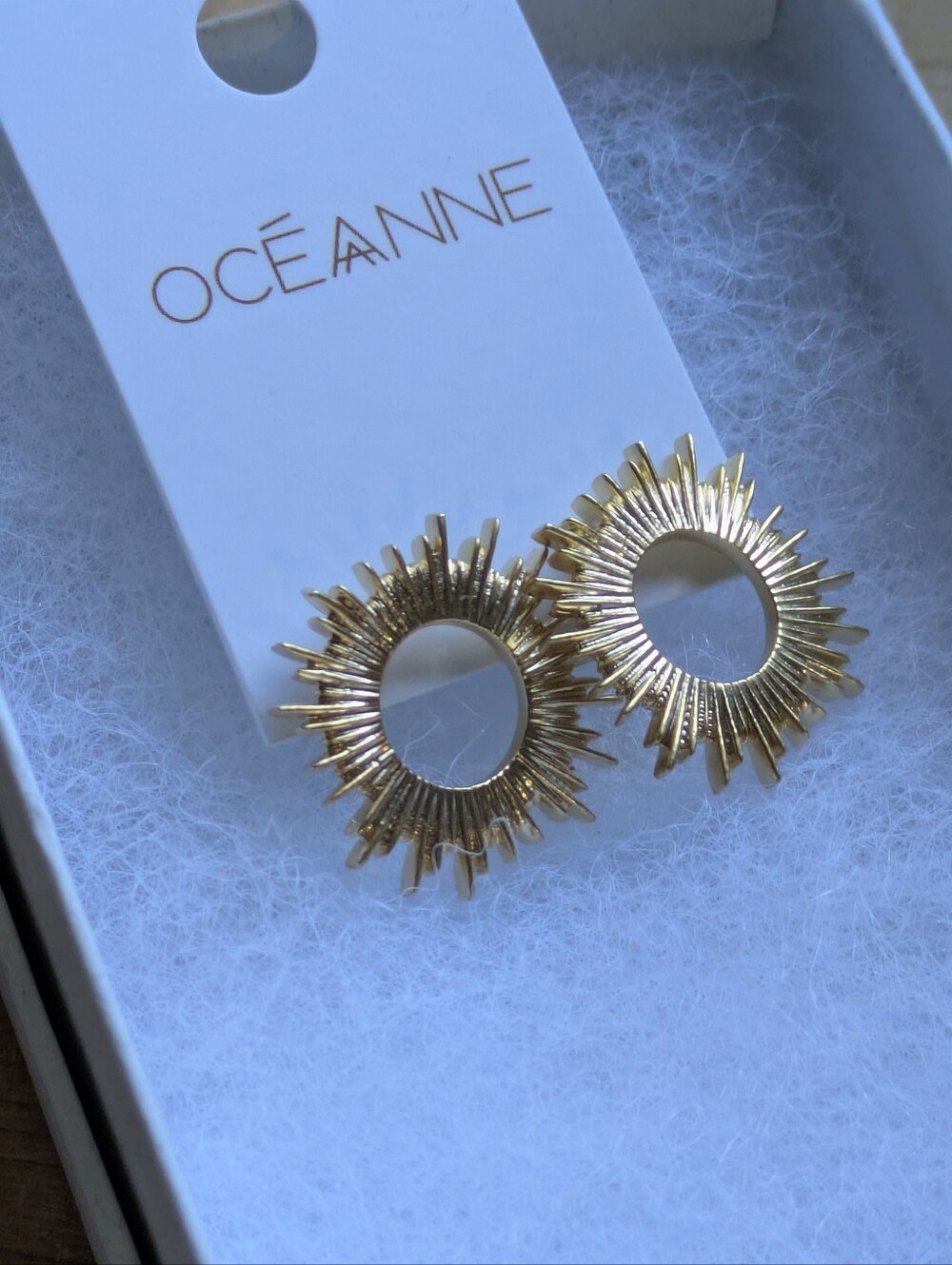 Oceanne Gold Tone Sunburst Stud Earrings